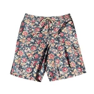 Polo Ralph Lauren Shorts Floral Board Trunks 90s Hawaiian Pocket Men’s Sz 34
